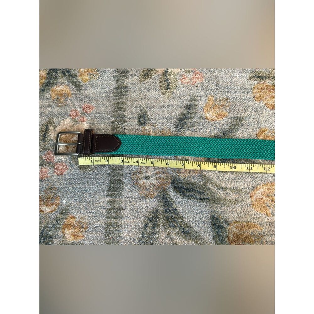 J. Crew Braided Belt in Green with Leather Detail Size Large - Picture 3 of 7
